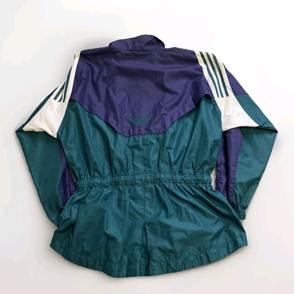 Adidas Vintage 1991 Women's Bomber Jacket Size Large Rare Purple & Green - Picture 3 of 7